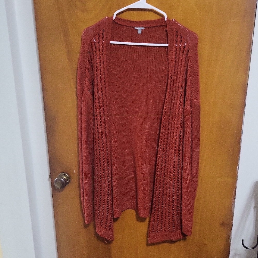 Charlotte Russe Brick Red Open-Front Cardigan Size Mediun
